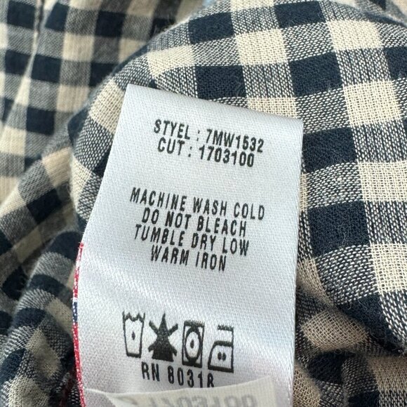 Lucky Brand Plaid Soft 100% Cotton Western Button Down Shirt Men's Size Medium - Picture 6 of 6